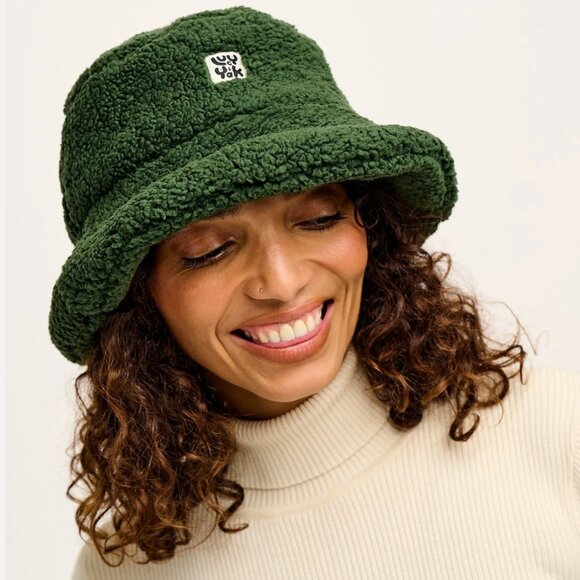 Lucy & Yak Travis - Borg Fleece Bucket Hat in Pine Green Size S/M - Picture 5 of 7